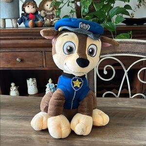 2022 Nickelodeon PAW PATROL "Chase" Pup Puppy Brown w Blue clothes Dog Plush 12´
